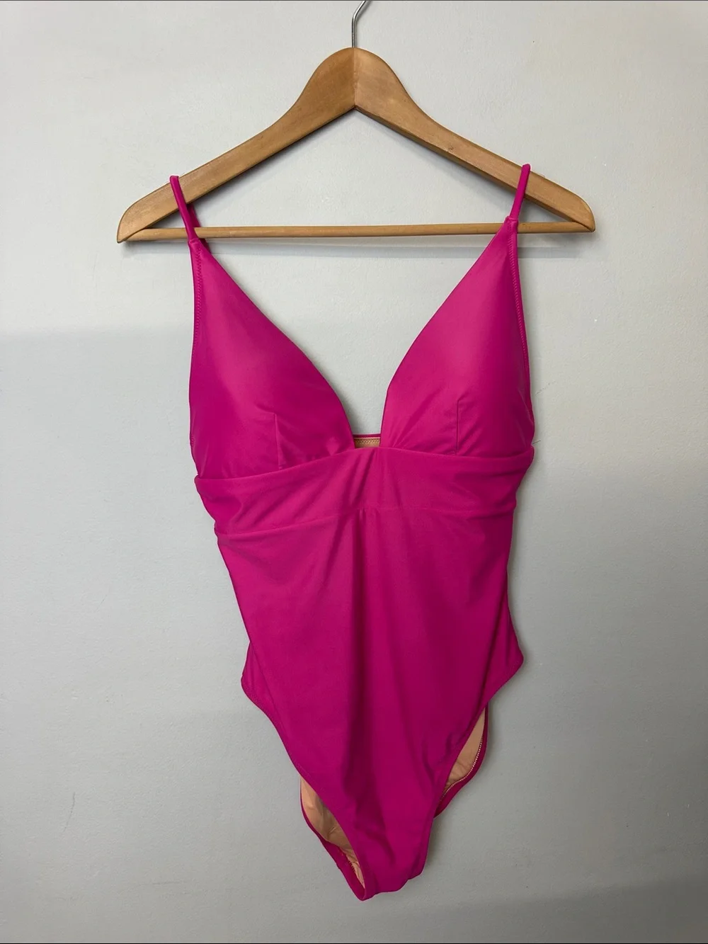 J. Crew Plunge One Piece Swimsuit Size 10 Pink
